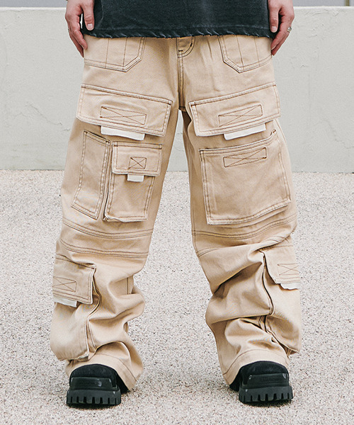 ROARINGRAD(ロアリングラド)の「デニムカーゴワイドパンツベージュ(デニムパンツ・レディース・その他・X-LARGE/LARGE)」の1枚目の写真