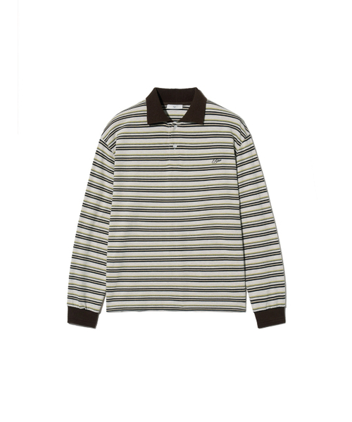 KIJUN MEN(キジュンメンズ)の「Fresh Border Pique Polo Brown(ポロシャツ・メンズ・その他・MEDIUM/LARGE/X-LARGE)」の2枚目の写真