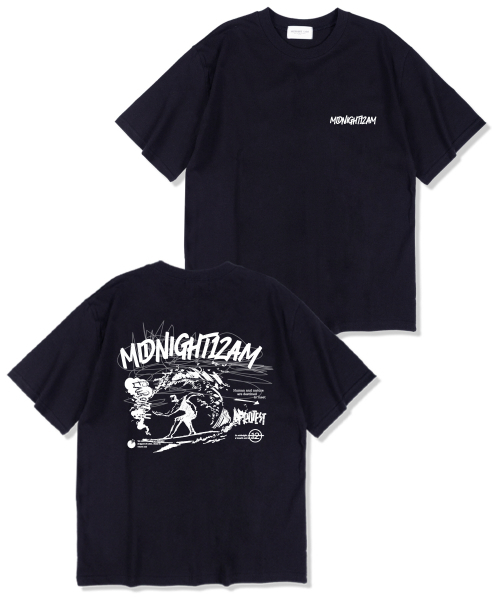 MIDNIGHT12AM(ミッドナイト12エーエム)の「ミッドナイトサーファー オーバーサイズ 半袖Tシャツ ネイビー(Tシャツ/カットソー・メンズ・その他・LARGE/X-LARGE/XX-LARGE)」の1枚目の写真
