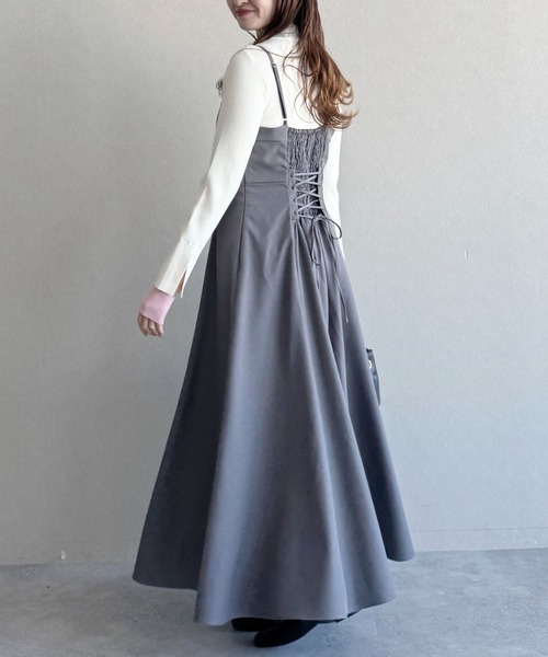 mysty woman(ミスティウーマン)の「ケーブルニットカーデSETワンピース 636613(ワンピース・レディース・グレー/ネイビー/ベージュ・FREE)」の10枚目の写真