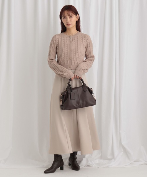 mysty woman(ミスティウーマン)の「ケーブルニットカーデSETワンピース 636613(ワンピース・レディース・グレー/ネイビー/ベージュ・FREE)」の14枚目の写真