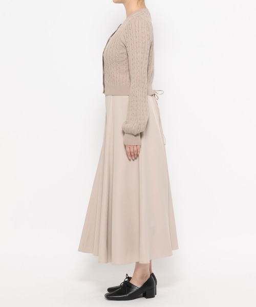 mysty woman(ミスティウーマン)の「ケーブルニットカーデSETワンピース 636613(ワンピース・レディース・グレー/ネイビー/ベージュ・FREE)」の12枚目の写真