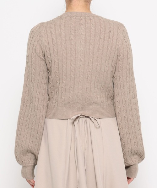 mysty woman(ミスティウーマン)の「ケーブルニットカーデSETワンピース 636613(ワンピース・レディース・グレー/ネイビー/ベージュ・FREE)」の6枚目の写真