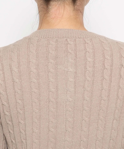 mysty woman(ミスティウーマン)の「ケーブルニットカーデSETワンピース 636613(ワンピース・レディース・グレー/ネイビー/ベージュ・FREE)」の7枚目の写真