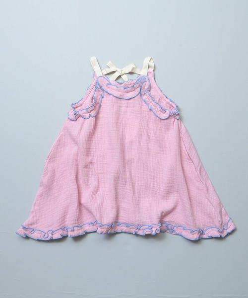 MARKEY'S（マーキーズ）の「Wガーゼキャミワンピース（ワンピース・キッズ・ブラック/ベージュ/ピンク・LL/L/M/S/XS）」の4枚目の写真