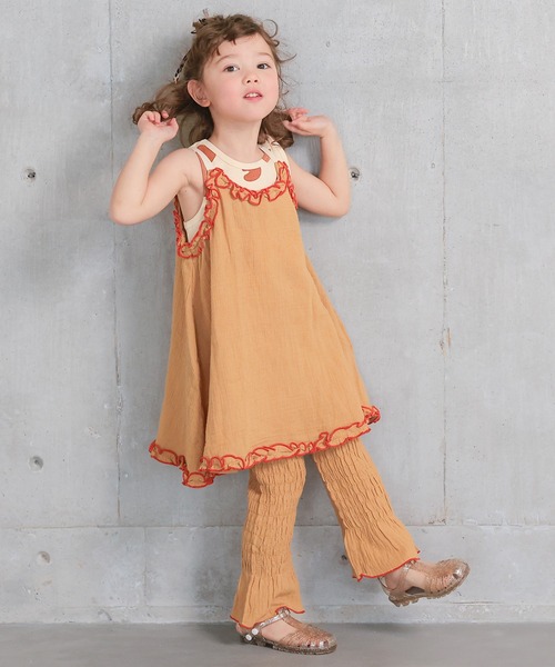 MARKEY'S（マーキーズ）の「Wガーゼキャミワンピース（ワンピース・キッズ・ブラック/ベージュ/ピンク・LL/L/M/S/XS）」の9枚目の写真