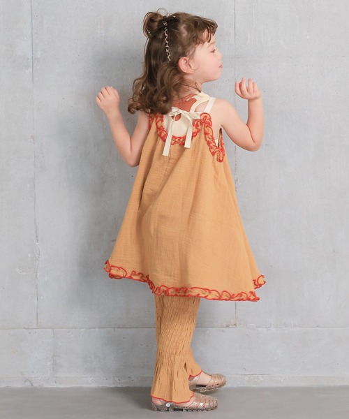 MARKEY'S（マーキーズ）の「Wガーゼキャミワンピース（ワンピース・キッズ・ブラック/ベージュ/ピンク・LL/L/M/S/XS）」の11枚目の写真