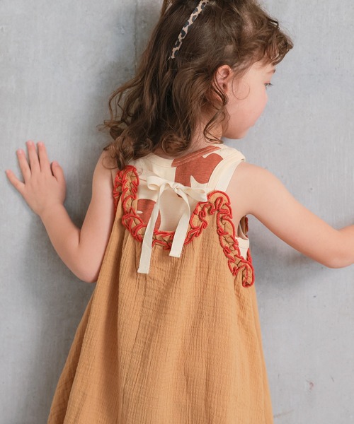 MARKEY'S（マーキーズ）の「Wガーゼキャミワンピース（ワンピース・キッズ・ブラック/ベージュ/ピンク・LL/L/M/S/XS）」の8枚目の写真