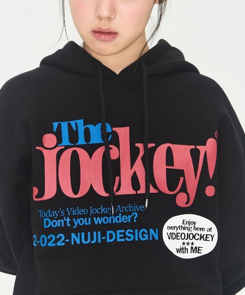 Video Jockey（ビデオジョッキー）の「【UNISEX】VIDEO JOCKEY／VideoMarket フーディー（パーカー・レディース・グレー/クリーム/ブラック・SMALL/MEDIUM）」の2枚目の写真