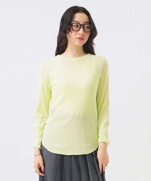 BEAMS BOY（ビームスボーイ）の「リブ クルー 3/4（Tシャツ/カットソー・レディース・ライム/アイボリー/ブルー/グレー・2/1）」の4枚目の写真