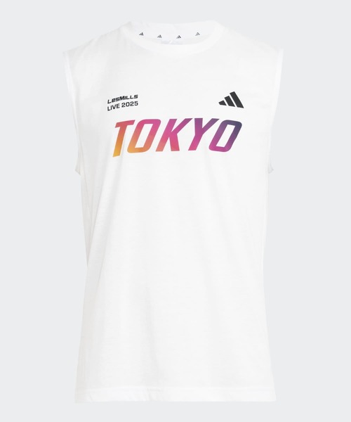 adidas(アディダス)の「LesMills Event Tank Tokyo / アディダス adidas(タンクトップ・メンズ・ブラック/ホワイト・X-LARGE/X-SMALL/SMALL/MEDIUM/LARGE/3XL/XX-LARGE)」の1枚目の写真