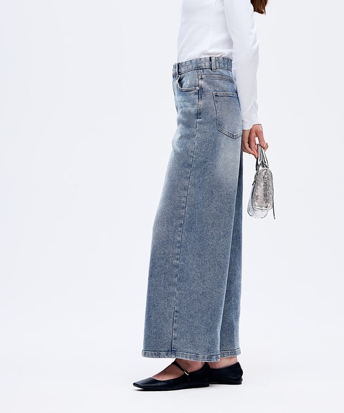 coca（coca）（コカ）の「ムーヴデニムワイドパンツ（デニムパンツ・レディース・ライトブルー/ブルー・L/M/S）」の6枚目の写真