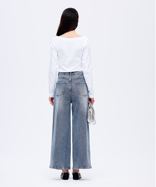 coca（coca）（コカ）の「ムーヴデニムワイドパンツ（デニムパンツ・レディース・ライトブルー/ブルー・L/M/S）」の7枚目の写真