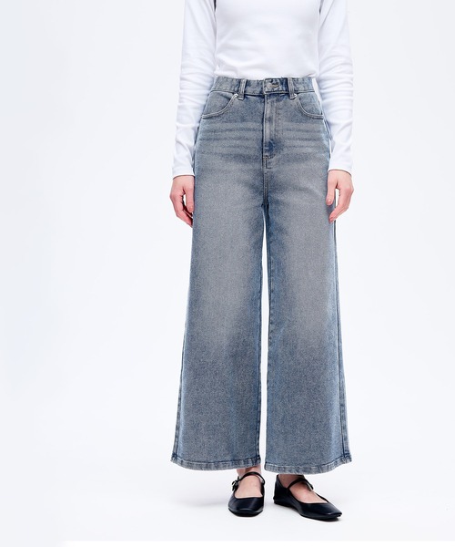 coca（coca）（コカ）の「ムーヴデニムワイドパンツ（デニムパンツ・レディース・ライトブルー/ブルー・L/M/S）」の8枚目の写真