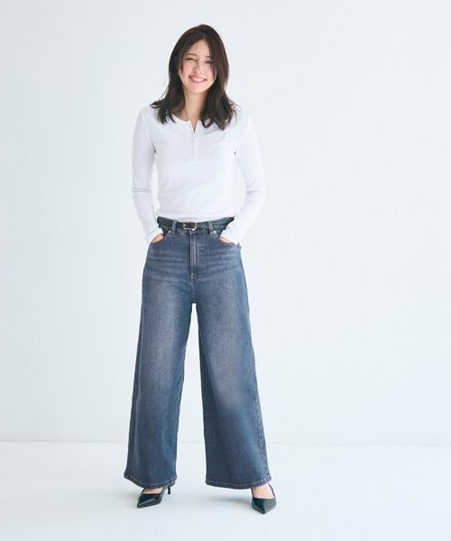 coca（coca）（コカ）の「ムーヴデニムワイドパンツ（デニムパンツ・レディース・ライトブルー/ブルー・L/M/S）」の11枚目の写真