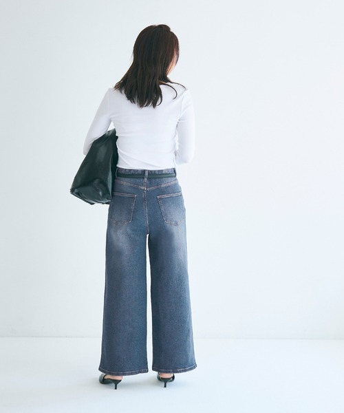 coca（coca）（コカ）の「ムーヴデニムワイドパンツ（デニムパンツ・レディース・ライトブルー/ブルー・L/M/S）」の13枚目の写真