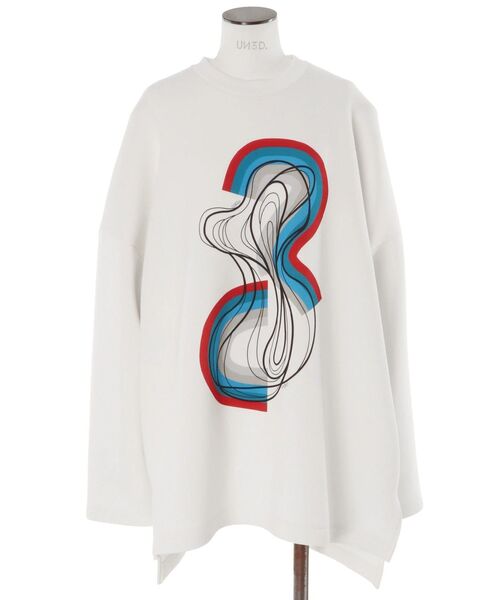 UN3D.（アンスリード）の「STRATUM LAYER LONG T / ストレイタムレイヤーロンT（Tシャツ/カットソー・レディース・ホワイト/ブラック・36/38）」の4枚目の写真