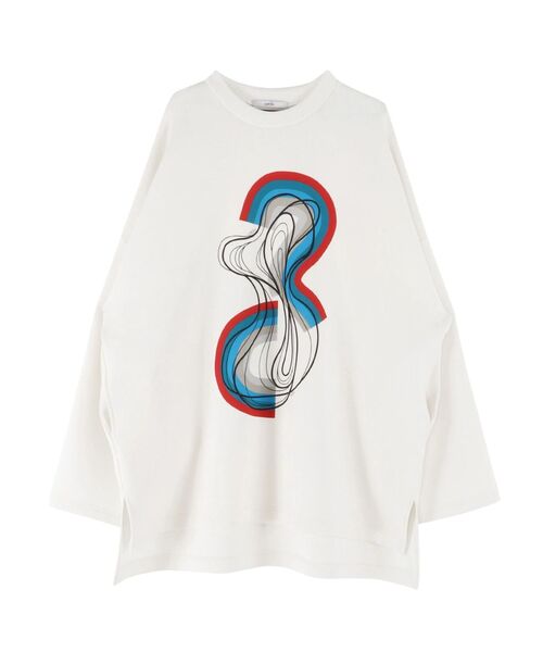 UN3D.（アンスリード）の「STRATUM LAYER LONG T / ストレイタムレイヤーロンT（Tシャツ/カットソー・レディース・ホワイト/ブラック・36/38）」の2枚目の写真