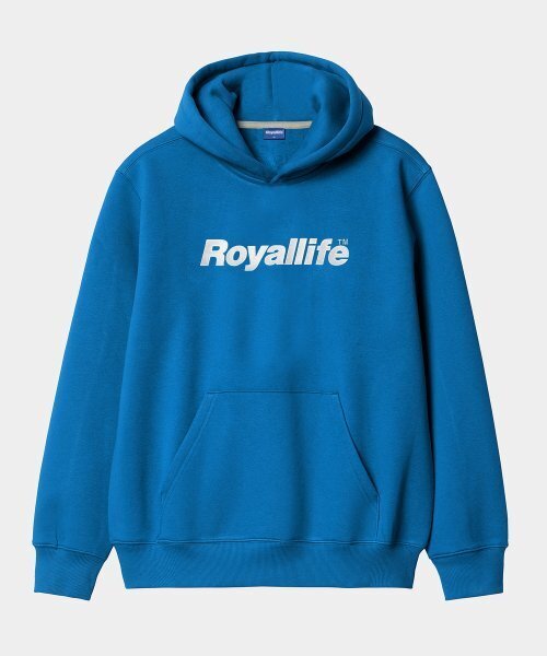 ROYALLIFE(ロイヤルライフ)の「RLPH3001 OG刺繍ロゴ裏起毛フードパーカー - ブルー(パーカー・メンズ・ブルー・LARGE/SMALL/X-LARGE)」の2枚目の写真