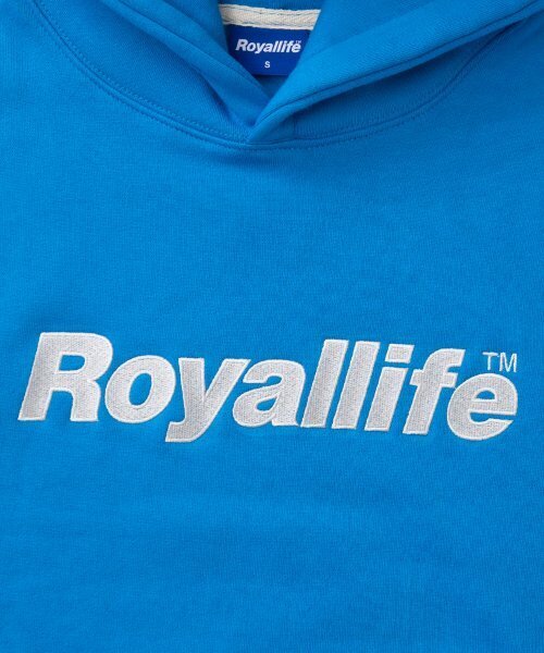 ROYALLIFE(ロイヤルライフ)の「RLPH3001 OG刺繍ロゴ裏起毛フードパーカー - ブルー(パーカー・メンズ・ブルー・LARGE/SMALL/X-LARGE)」の4枚目の写真