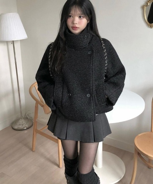semplice(センプリチェ)の「ショートコート(その他アウター・レディース・ホワイト/ブラック・F)」の10枚目の写真
