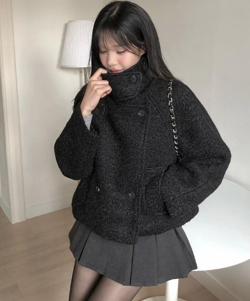 semplice(センプリチェ)の「ショートコート(その他アウター・レディース・ホワイト/ブラック・F)」の12枚目の写真