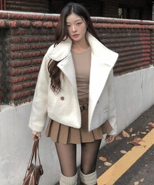 semplice(センプリチェ)の「ショートコート(その他アウター・レディース・ホワイト/ブラック・F)」の20枚目の写真