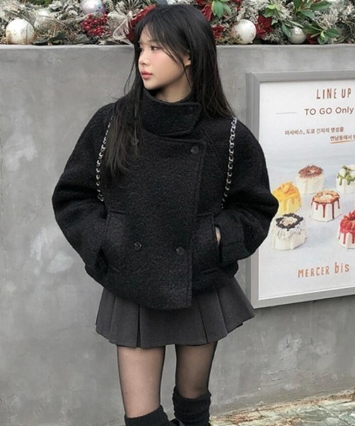 semplice(センプリチェ)の「ショートコート(その他アウター・レディース・ホワイト/ブラック・F)」の11枚目の写真
