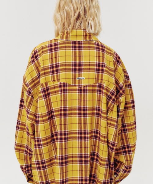 MOODBETTER（ムード ベター）の「OVERSIZED CHECK SHIRT YELLOW（シャツ/ブラウス・レディース・その他・FREE）」の4枚目の写真