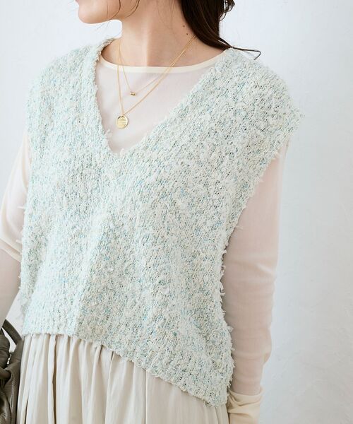 le.coeur blanc（ルクールブラン）の「リボンチュール×スラブVベスト（ベスト・レディース・グリーン系その他/ホワイト系その他・38）」の18枚目の写真