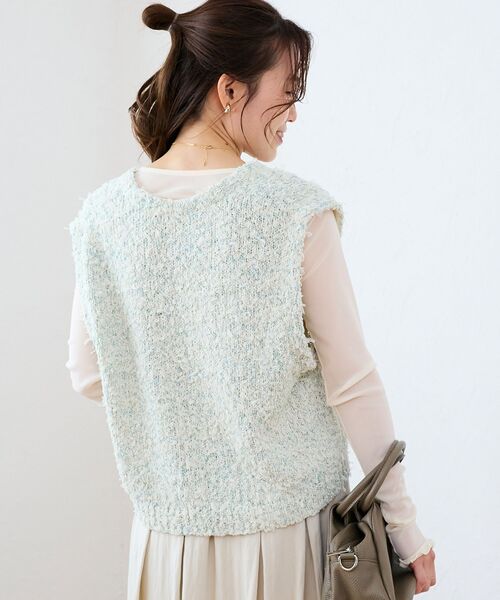 le.coeur blanc（ルクールブラン）の「リボンチュール×スラブVベスト（ベスト・レディース・グリーン系その他/ホワイト系その他・38）」の16枚目の写真