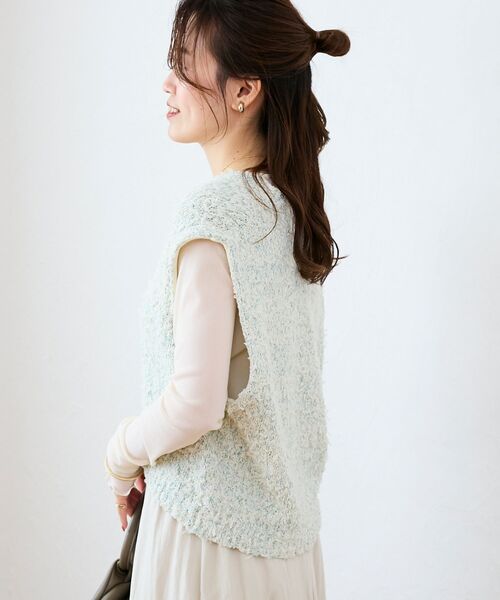 le.coeur blanc（ルクールブラン）の「リボンチュール×スラブVベスト（ベスト・レディース・グリーン系その他/ホワイト系その他・38）」の15枚目の写真