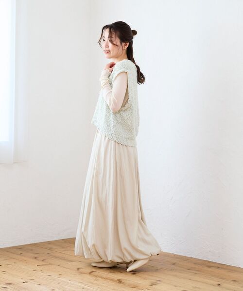 le.coeur blanc（ルクールブラン）の「リボンチュール×スラブVベスト（ベスト・レディース・グリーン系その他/ホワイト系その他・38）」の10枚目の写真