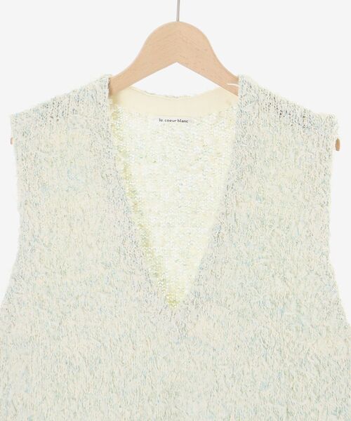 le.coeur blanc（ルクールブラン）の「リボンチュール×スラブVベスト（ベスト・レディース・グリーン系その他/ホワイト系その他・38）」の6枚目の写真