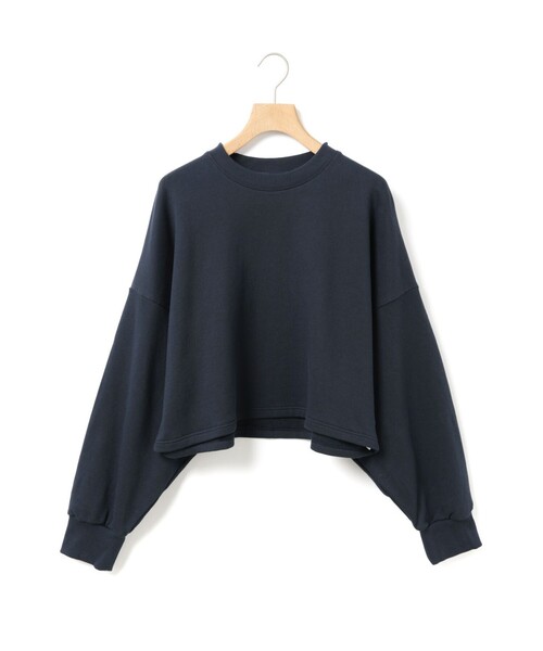 MidiUmi（ミディウミ）の「MidiUmi ショートスウェットプルオーバー（Tシャツ/カットソー・レディース・グリーン/ピンク/キナリ/ネイビー/グレー・FREE）」の4枚目の写真