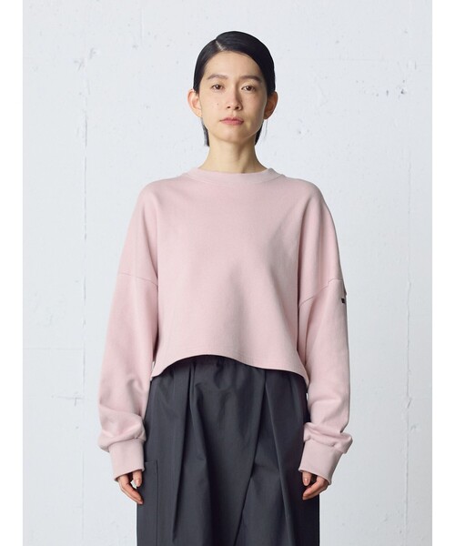 MidiUmi（ミディウミ）の「MidiUmi ショートスウェットプルオーバー（Tシャツ/カットソー・レディース・グリーン/ピンク/キナリ/ネイビー/グレー・FREE）」の5枚目の写真