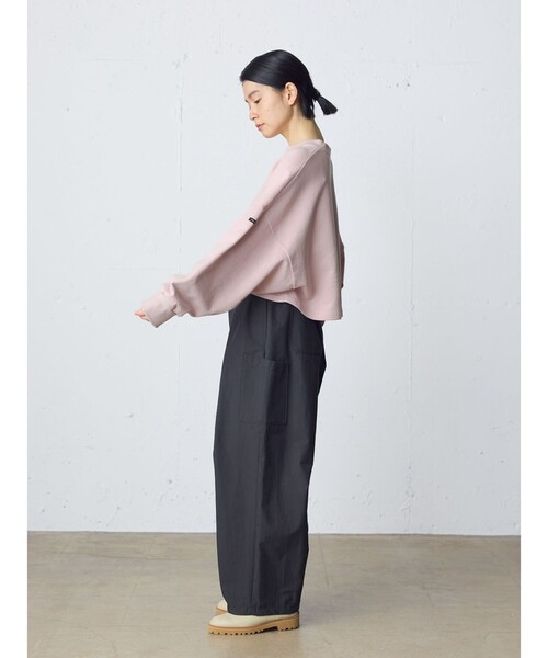 MidiUmi（ミディウミ）の「MidiUmi ショートスウェットプルオーバー（Tシャツ/カットソー・レディース・グリーン/ピンク/キナリ/ネイビー/グレー・FREE）」の13枚目の写真