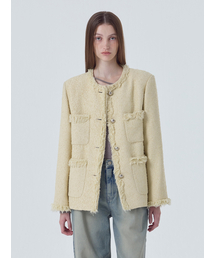 ETMON（エトモン）の「Fringe Pocket Tweed Jacket, Cream Yellow（その他アウター）」