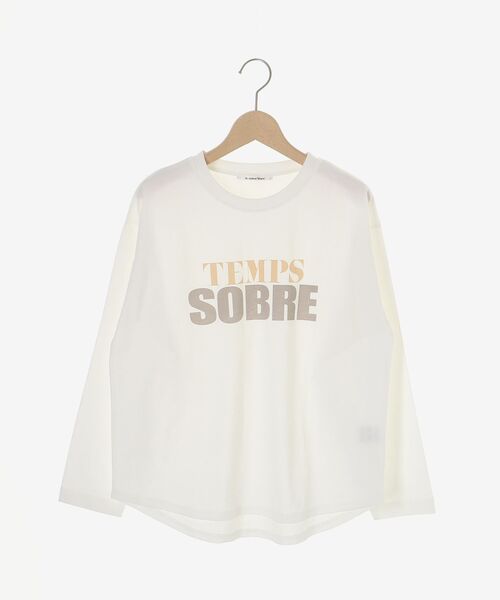 le.coeur blanc（ルクールブラン）の「バイカラーロゴTシャツ（Tシャツ/カットソー・レディース・ダークグレー/ベージュ/オフホワイト・38）」の5枚目の写真