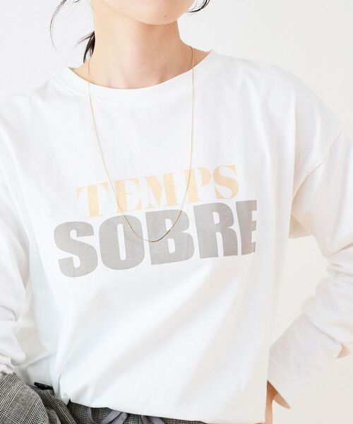 le.coeur blanc（ルクールブラン）の「バイカラーロゴTシャツ（Tシャツ/カットソー・レディース・ダークグレー/ベージュ/オフホワイト・38）」の11枚目の写真