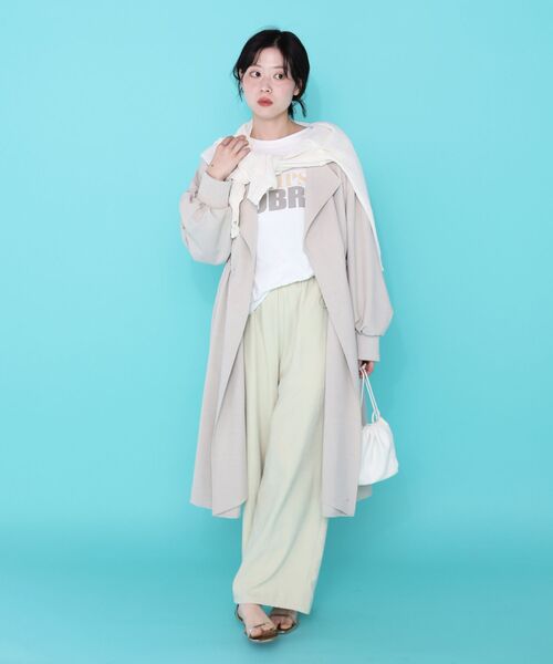 le.coeur blanc（ルクールブラン）の「バイカラーロゴTシャツ（Tシャツ/カットソー・レディース・ダークグレー/ベージュ/オフホワイト・38）」の16枚目の写真