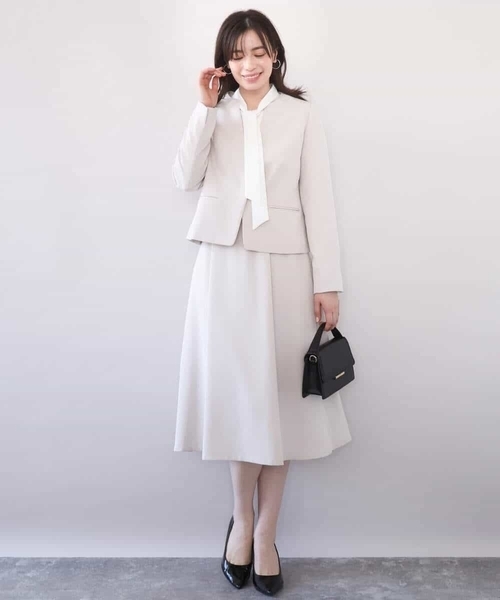 OFUON le MK（オフオンルエムケー）の「【2026SS】スムースジョーゼットボウブラウス/洗える/WEB限定サイズあり（シャツ/ブラウス・レディース・ミント/ホワイト・40/38/36）」の11枚目の写真