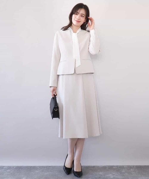 OFUON le MK（オフオンルエムケー）の「【2026SS】スムースジョーゼットボウブラウス/洗える/WEB限定サイズあり（シャツ/ブラウス・レディース・ミント/ホワイト・40/38/36）」の12枚目の写真