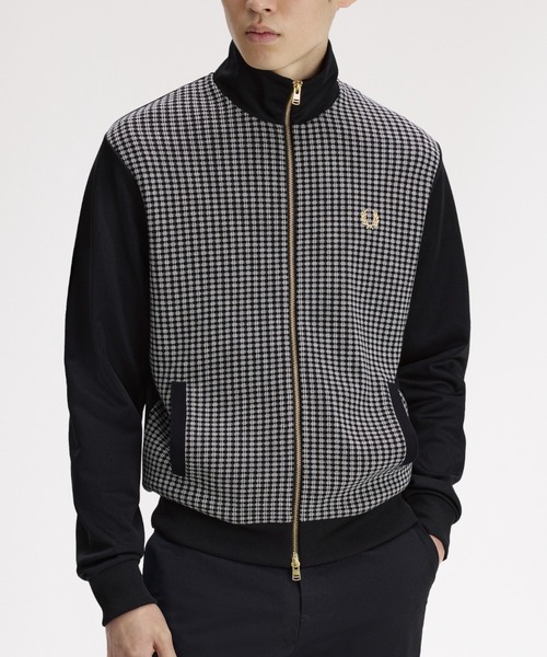 FRED PERRY(フレッドペリー)の「Knitted Front Track Jacket/ニットフロントトラックジャケット(ジャージ・メンズ・ブラック・S/M/L)」の6枚目の写真