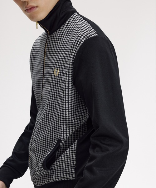 FRED PERRY(フレッドペリー)の「Knitted Front Track Jacket/ニットフロントトラックジャケット(ジャージ・メンズ・ブラック・S/M/L)」の9枚目の写真