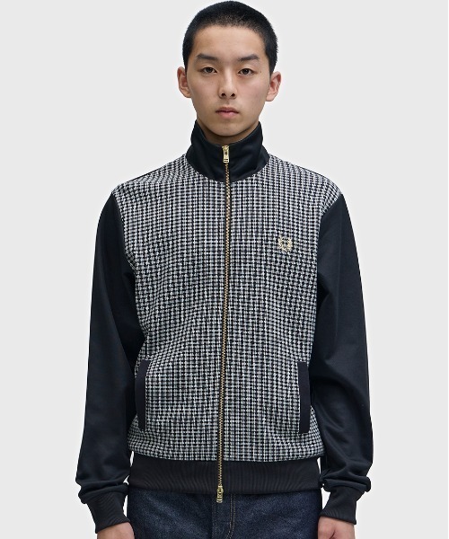 FRED PERRY(フレッドペリー)の「Knitted Front Track Jacket/ニットフロントトラックジャケット(ジャージ・メンズ・ブラック・S/M/L)」の4枚目の写真