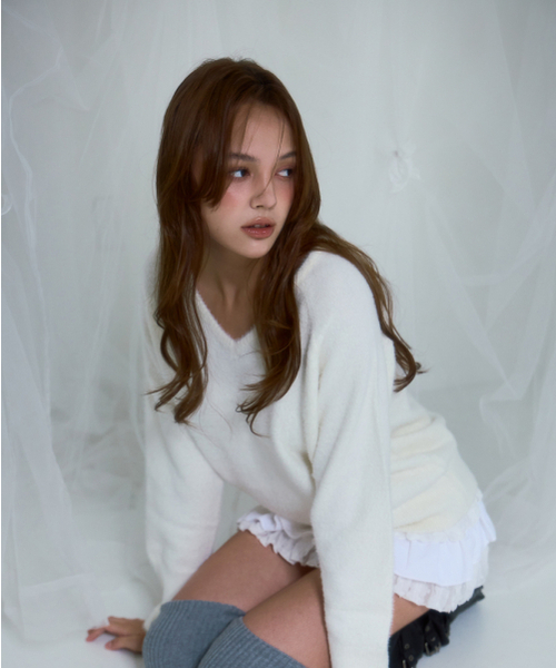 ROSEFRANTZ（ロゼフランツ）の「Fur V-neck Knit [Ivory]（ニット/セーター・レディース・その他・ONE SIZE）」の3枚目の写真