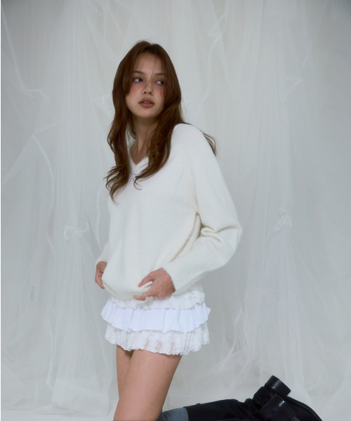 ROSEFRANTZ（ロゼフランツ）の「Fur V-neck Knit [Ivory]（ニット/セーター・レディース・その他・ONE SIZE）」の7枚目の写真