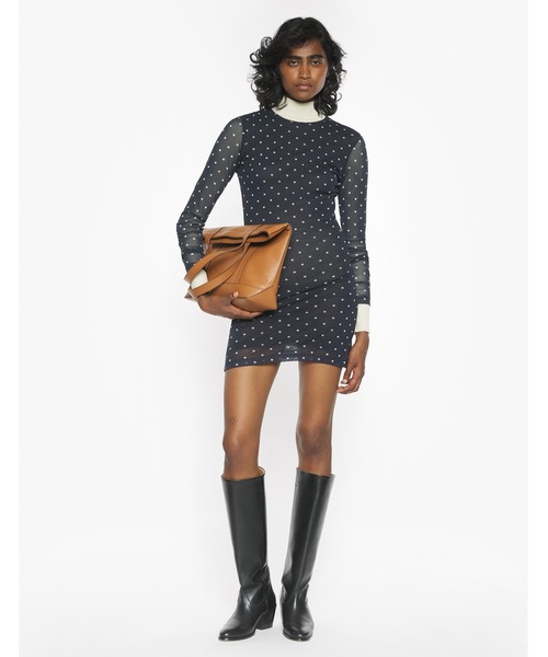 Maison Kitsune（メゾンキツネ）の「POLKA DOT MESH MINI DRESS（ワンピース・レディース・ブラック×ホワイト・S/M）」の4枚目の写真