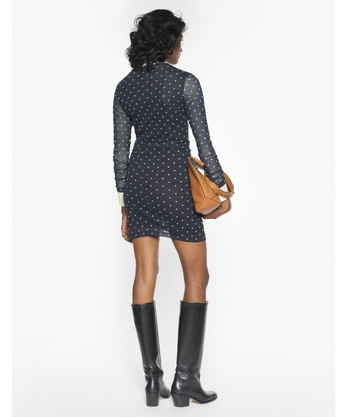 Maison Kitsune（メゾンキツネ）の「POLKA DOT MESH MINI DRESS（ワンピース・レディース・ブラック×ホワイト・S/M）」の6枚目の写真